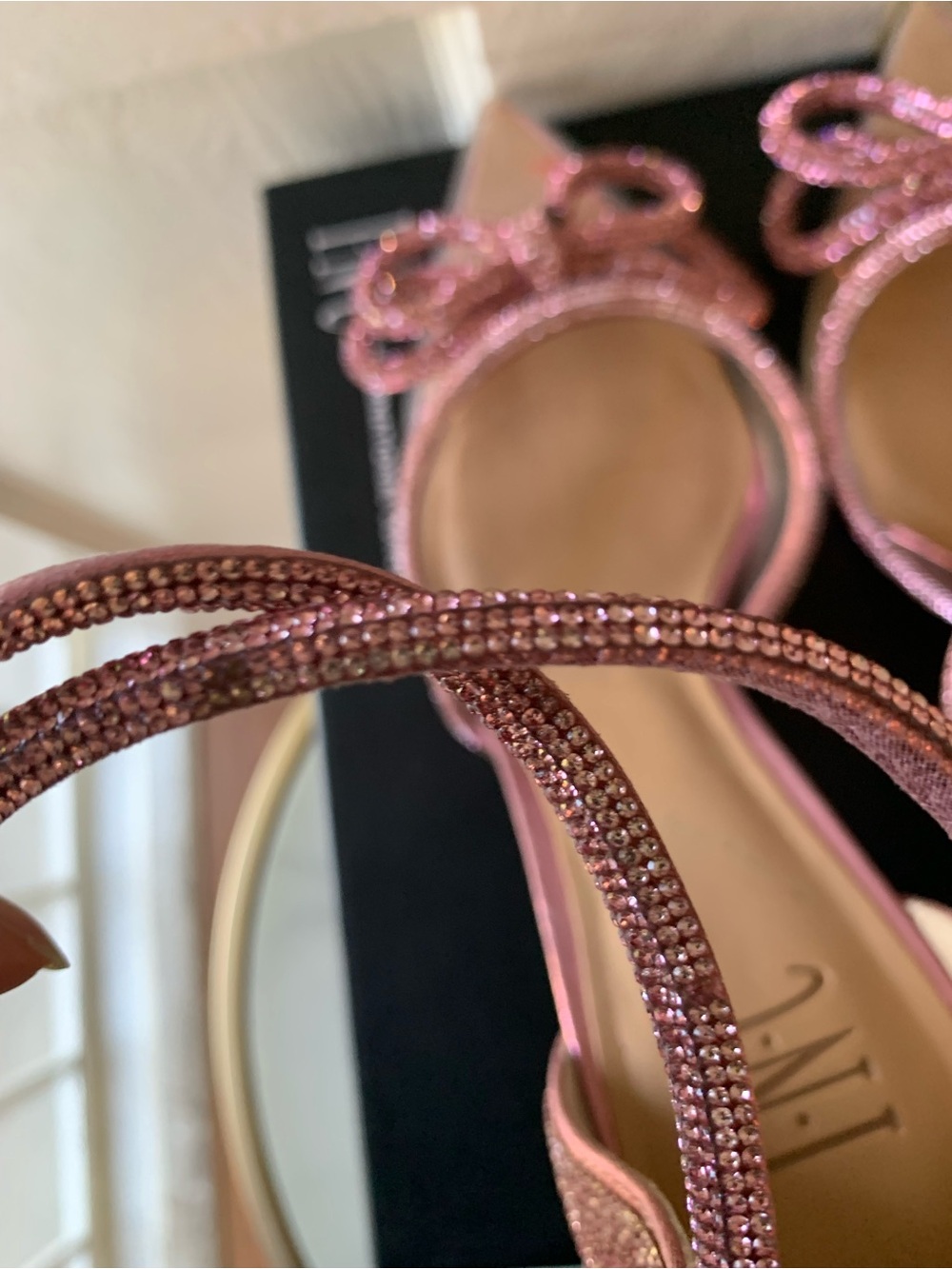 INC International Concepts Lidani Pointed-Toe Pink Bling Clear Vinyl Heels 9.5 - Picture 6 of 7